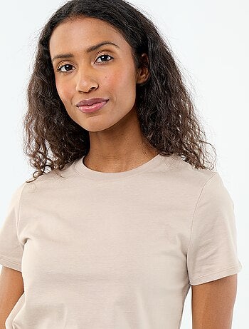 T-shirt van jerseytricot met korte mouwen