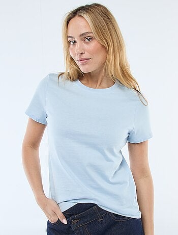 T-shirt van jerseytricot met korte mouwen