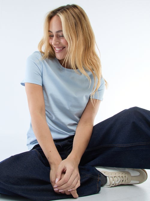 T-shirt van jerseytricot met korte mouwen - Kiabi