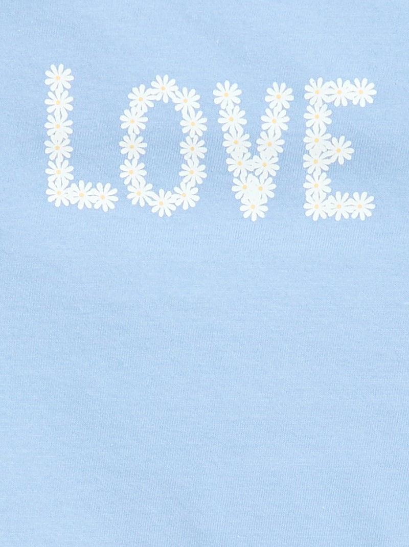 T-shirt van jerseytricot met korte mouwen Blauw - Kiabi