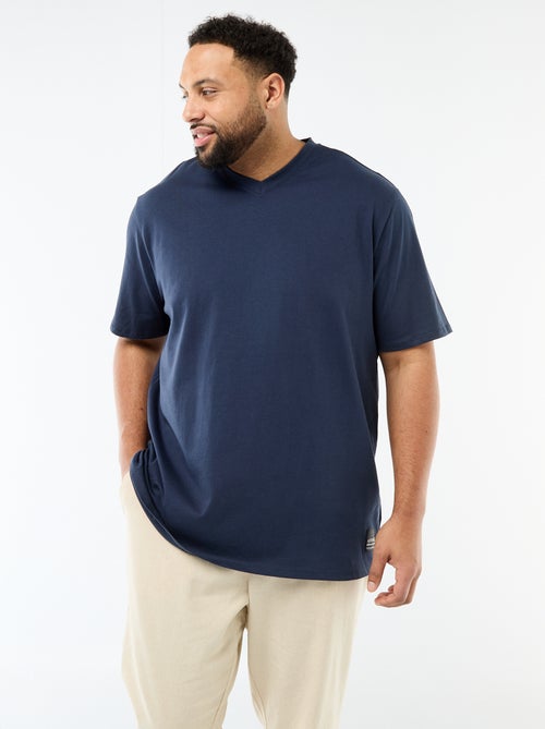 T-shirt van jerseytricot met korte mouwen - Kiabi