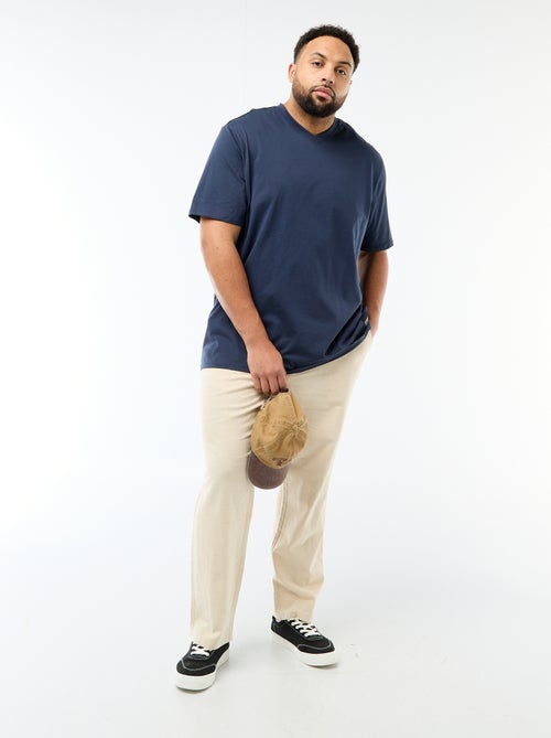 T-shirt van jerseytricot met korte mouwen - Kiabi