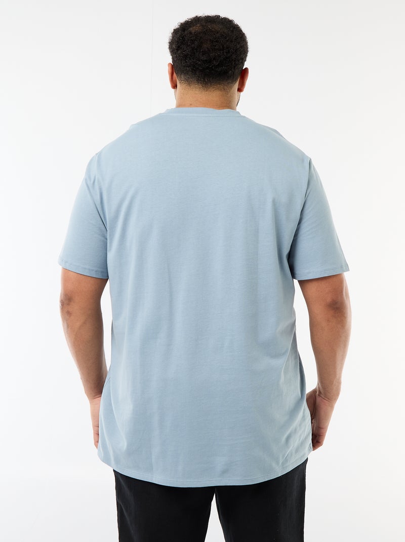 T-shirt van jerseytricot met korte mouwen Blauw - Kiabi