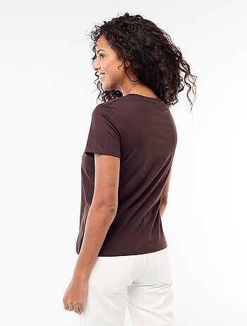 T-shirt van jerseytricot met korte mouwen