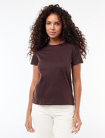 T-shirt van jerseytricot met korte mouwen