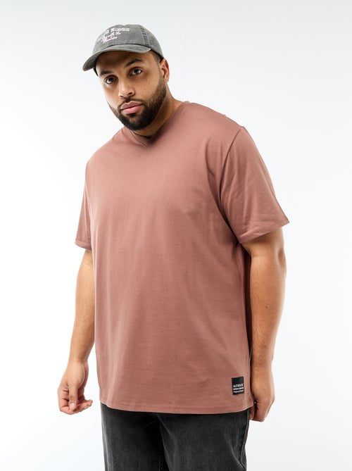 T-shirt van jerseytricot met korte mouwen - Kiabi