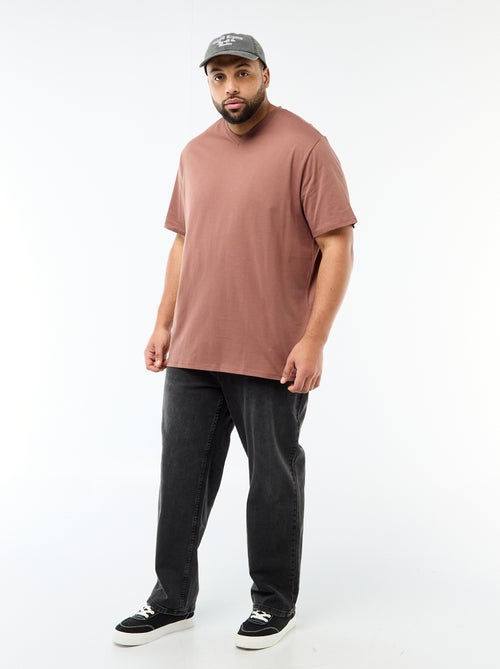 T-shirt van jerseytricot met korte mouwen - Kiabi