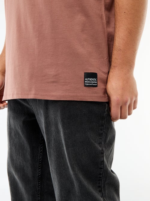 T-shirt van jerseytricot met korte mouwen - Kiabi