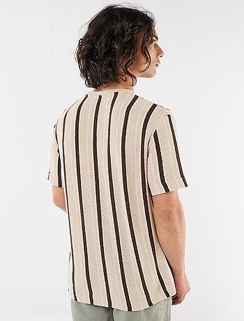 T-shirt van jerseytricot met korte mouwen