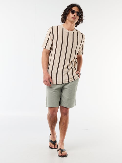 T-shirt van jerseytricot met korte mouwen - Kiabi