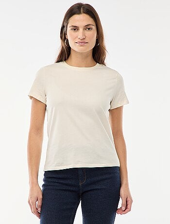 T-shirt van jerseytricot met korte mouwen