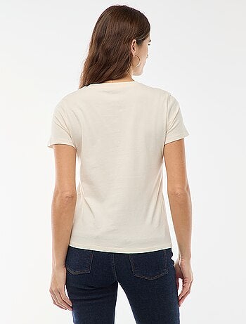 T-shirt van jerseytricot met korte mouwen