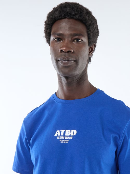 T-shirt van jerseytricot met korte mouwen en print op voor- en achterkant - Kiabi