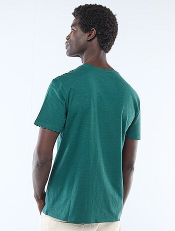 T-shirt van jerseytricot met korte mouwen en print op voor- en achterkant