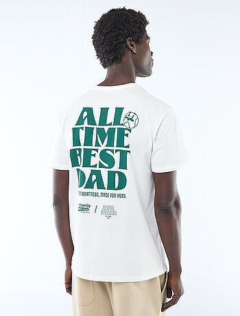 T-shirt van jerseytricot met korte mouwen en print op voor- en achterkant