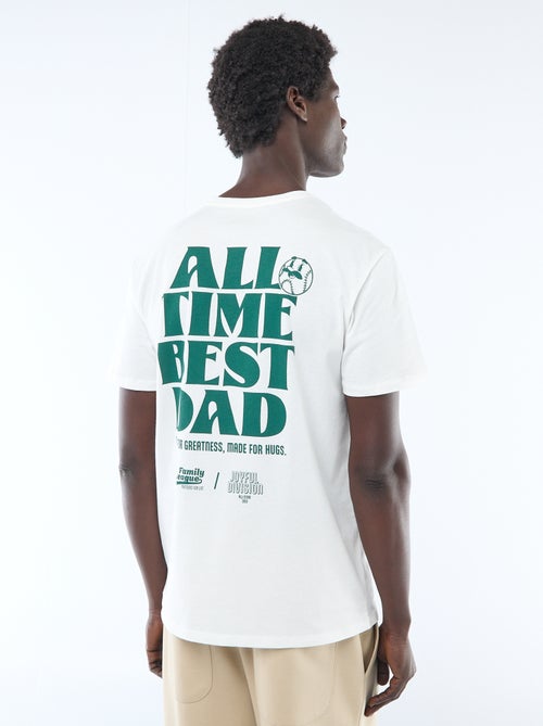 T-shirt van jerseytricot met korte mouwen en print op voor- en achterkant - Kiabi