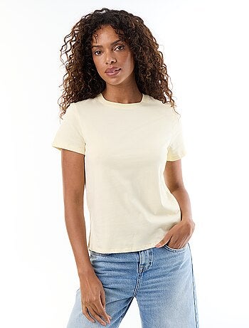 T-shirt van jerseytricot met korte mouwen