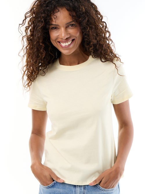 T-shirt van jerseytricot met korte mouwen - Kiabi