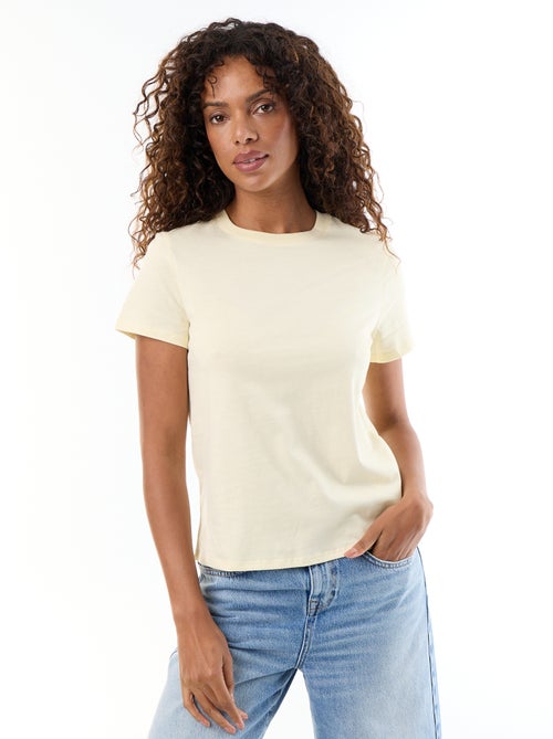 T-shirt van jerseytricot met korte mouwen - Kiabi