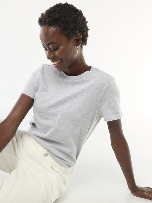 T-shirt van jerseytricot met korte mouwen - Kiabi