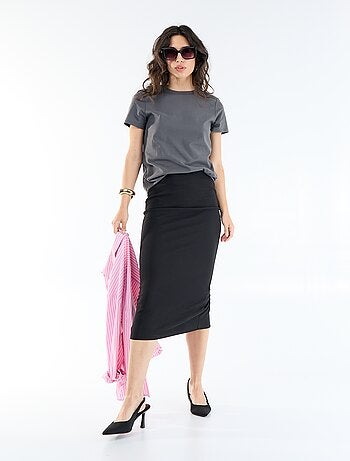 T-shirt van jerseytricot met korte mouwen