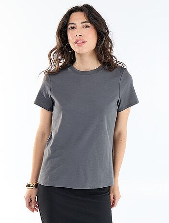 T-shirt van jerseytricot met korte mouwen