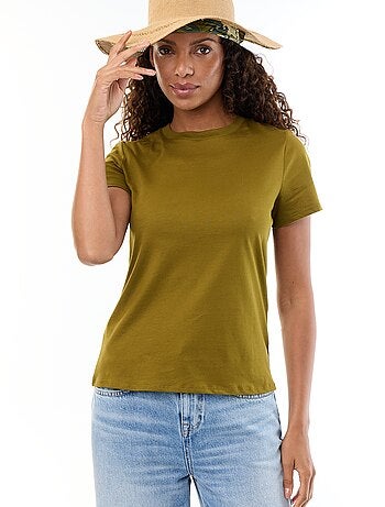 T-shirt van jerseytricot met korte mouwen