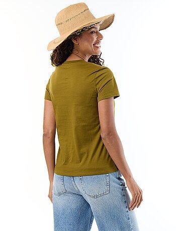 T-shirt van jerseytricot met korte mouwen