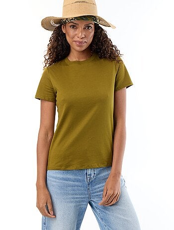 T-shirt van jerseytricot met korte mouwen
