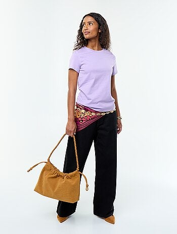 T-shirt van jerseytricot met korte mouwen