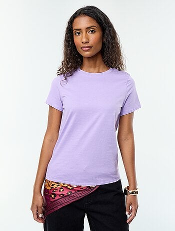 T-shirt van jerseytricot met korte mouwen