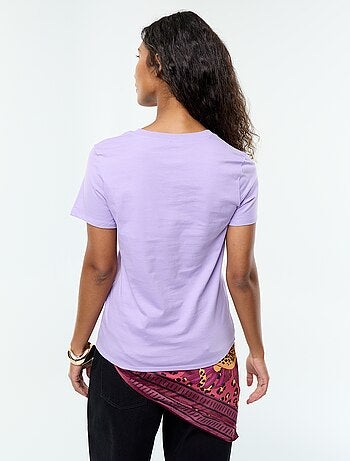 T-shirt van jerseytricot met korte mouwen