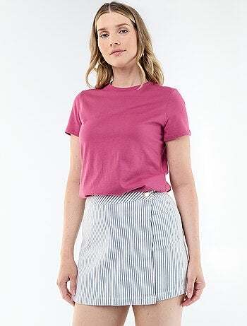T-shirt van jerseytricot met korte mouwen