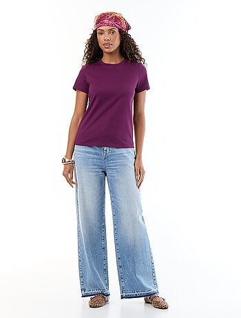 T-shirt van jerseytricot met korte mouwen