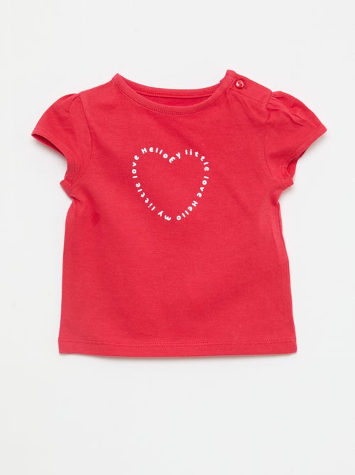 T-shirt van jerseytricot met korte mouwen - Kiabi