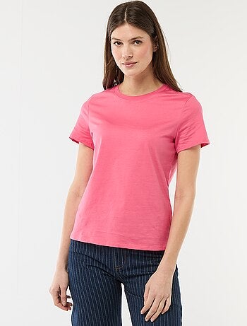 T-shirt van jerseytricot met korte mouwen