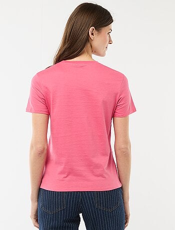 T-shirt van jerseytricot met korte mouwen
