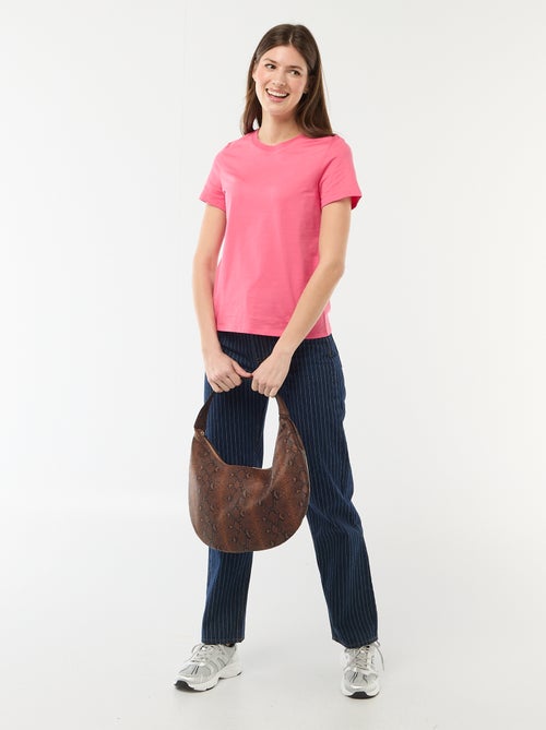 T-shirt van jerseytricot met korte mouwen - Kiabi