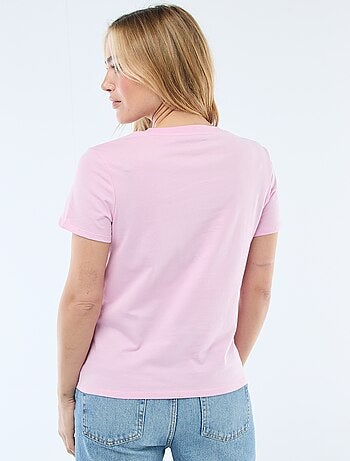 T-shirt van jerseytricot met korte mouwen