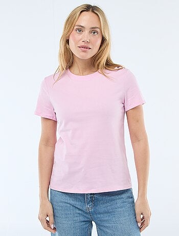T-shirt van jerseytricot met korte mouwen