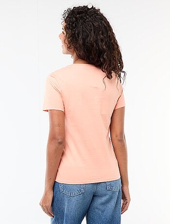 T-shirt van jerseytricot met korte mouwen