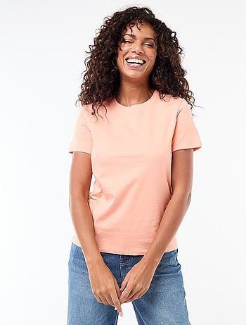 T-shirt van jerseytricot met korte mouwen
