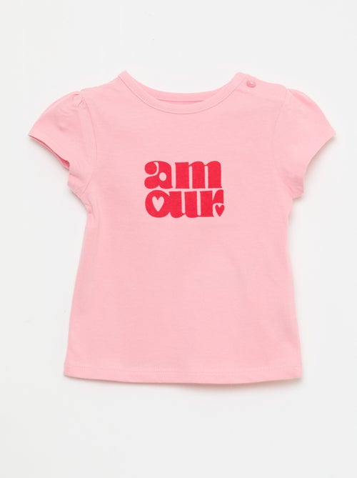 T-shirt van jerseytricot met korte mouwen - Kiabi