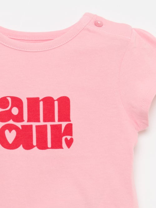 T-shirt van jerseytricot met korte mouwen - Kiabi