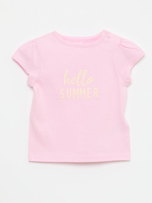 T-shirt van jerseytricot met korte mouwen - Kiabi