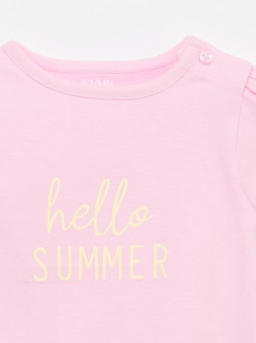 T-shirt van jerseytricot met korte mouwen - Kiabi