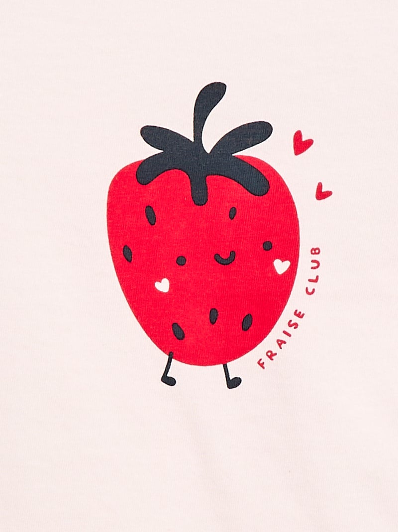 T-shirt van jerseytricot met korte mouwen Rose - Kiabi