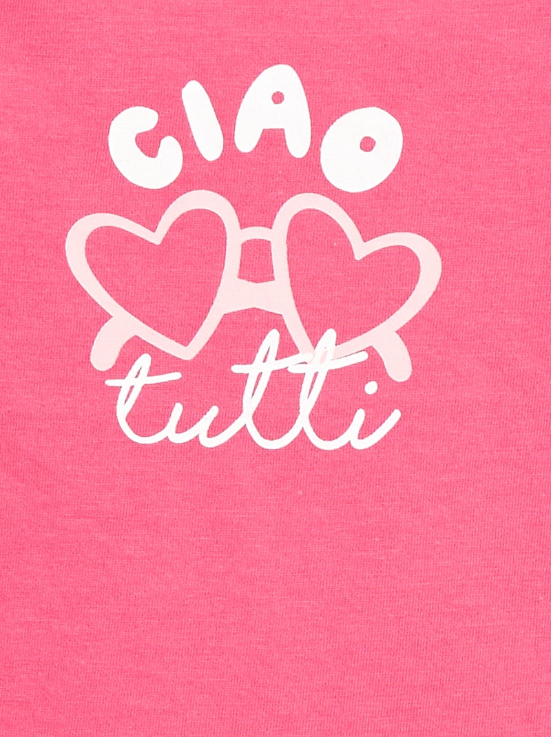 T-shirt van jerseytricot met korte mouwen Rose - Kiabi