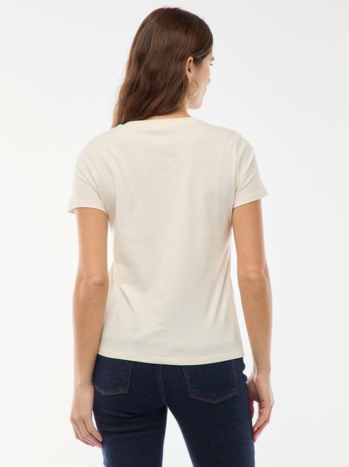 T-shirt van jerseytricot met korte mouwen - Kiabi