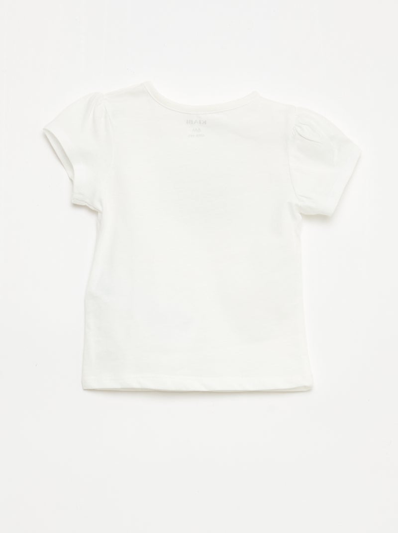 T-shirt van jerseytricot met korte mouwen Wit - Kiabi